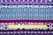 Blue-Fuchsia-Teal Poly Boho Multi Border Pattern Print Pebble Crepe Fabric By the Yard